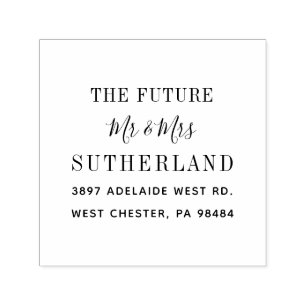 Sello Automático Modern Future Mr. y Mrs. Script Return Address