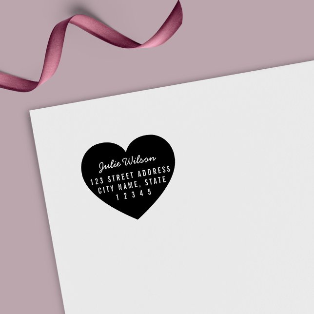 Sello Automático Modern Heart Background Personal Home Address (Subido por el creador)