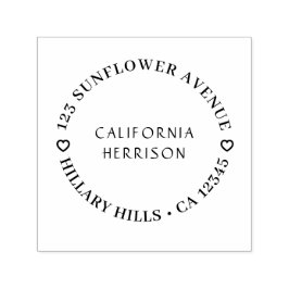 Sello Automático Modern Heart | Handwritten Round Return Address