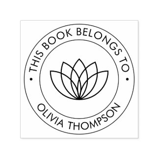 Sello Automático Modern Lotus Este Libro Pertenece A