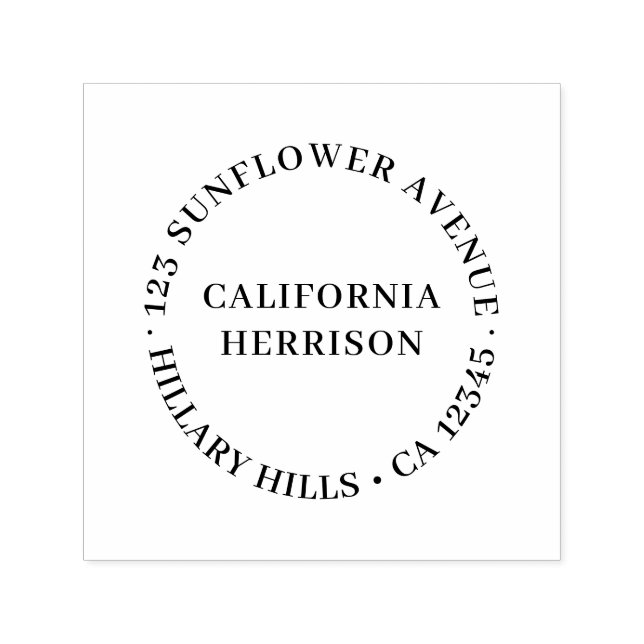 Sello Automático Modern Minimal | Simple Round Return Address (Diseño)