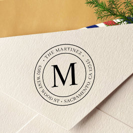 Sello Automático Modern Monogram Initial Return Address