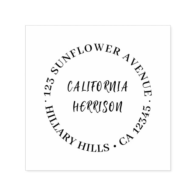 Sello Automático Modern Script | Minimal Round Return Address (Diseño)