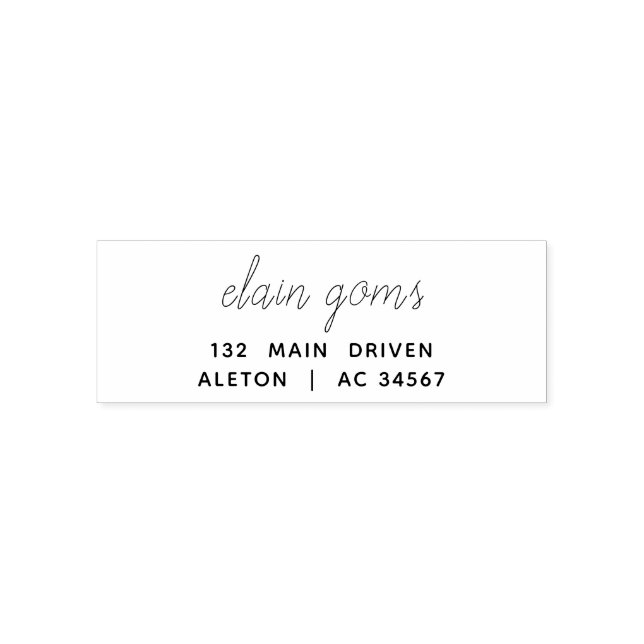 Sello Automático Modern Script | Minimal Simple Return Address (Diseño)