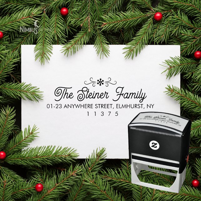 Sello Automático Modern Snowflake Winter Family Rubber Stamp (Subido por el creador)