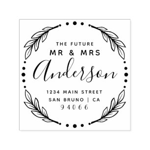 Sello Automático Modern Stylish Future Mr & Mrs Return Address