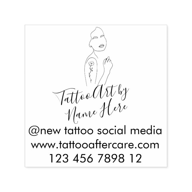 Sello Automático Modern Tattoo ART script typography sign (Diseño)