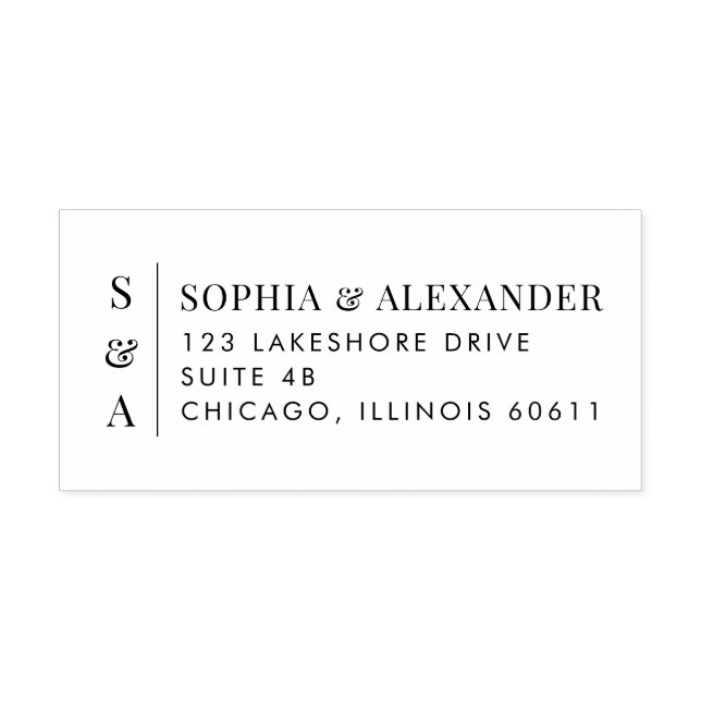 Sello Automático Modern Vertical Monogram & Minimalist (Diseño)