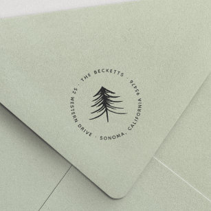 Sello Automático Modern Winter Pine Tree Return Address