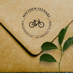 Sello Automático Moderna Bicicleta Elegante Personalizado de texto