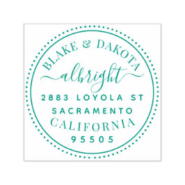 Sello Automático Moderna dirección elegante de pareja casada redond