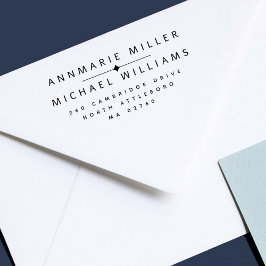 Sello Automático Moderna Pareja Dos Apellidos Dirección De Retorno