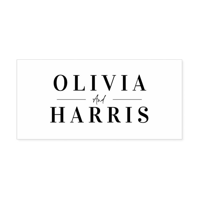 Sello Automático Moderna pareja mínima simple y personalizada (Diseño)