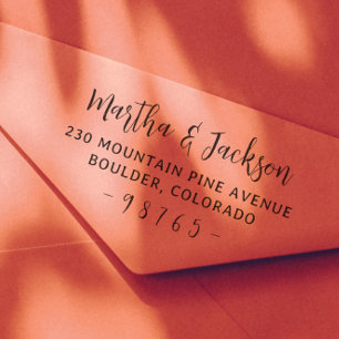 Sello Automático Moderna Rústica Pareja Nombres Boda Dirección de R