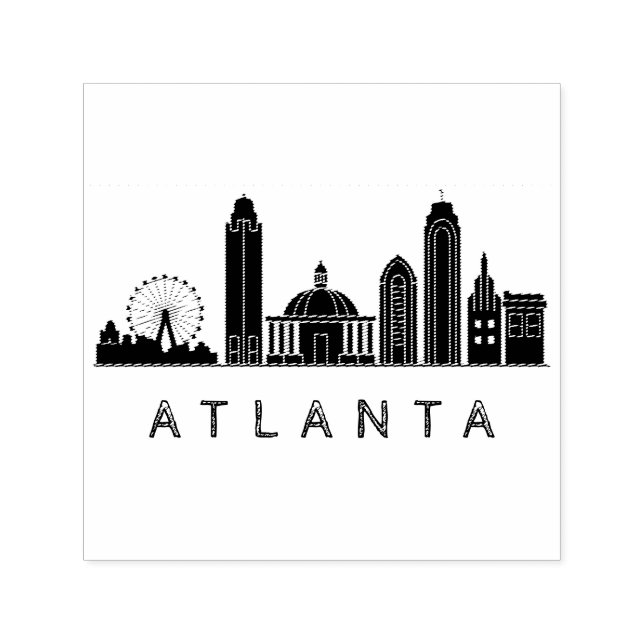 Sello Automático Moderno Atlanta Georgia Estilizado Skyline (Diseño)