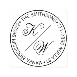 Sello Automático Moderno Boda circular de la dirección de devolució