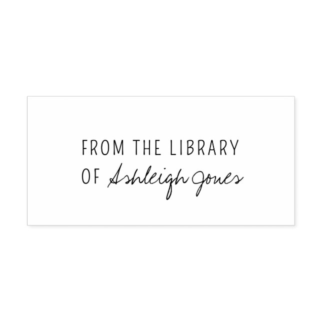 Sello Automático Moderno De La Biblioteca De Letra Simple Script (Diseño)