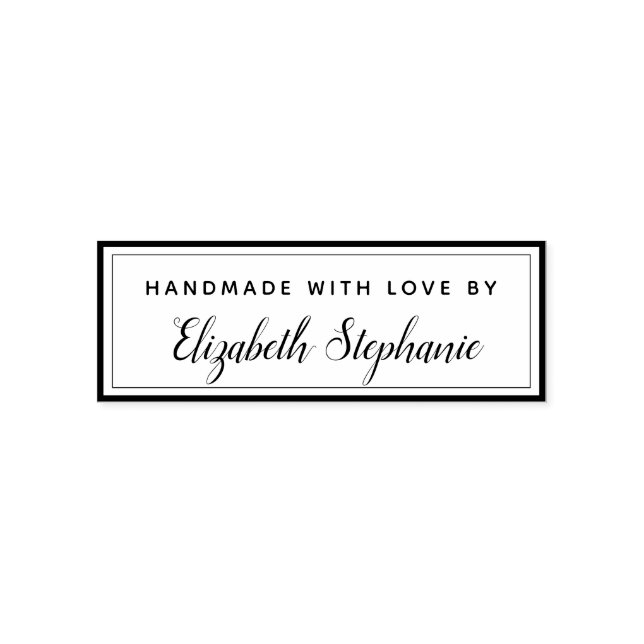Sello Automático Moderno Elegante Hecho a Mano con Amor  (Diseño)