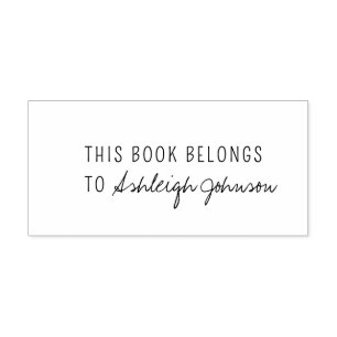 Sello Automático Moderno Este Libro Pertenece A Letra Simple