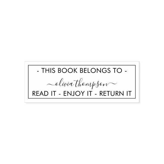 Sello Automático Moderno Este Libro Pertenece Al Personalizado (Diseño)