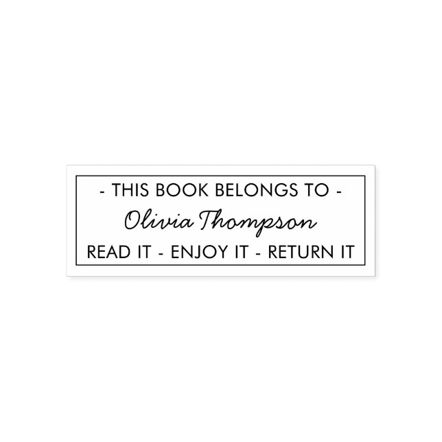 Sello Automático Moderno Este Libro Pertenece Al Personalizado (Diseño)