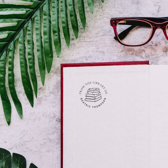 Sello Automático Moderno libro de Personalizados redondos de la bib (Subido por el creador)