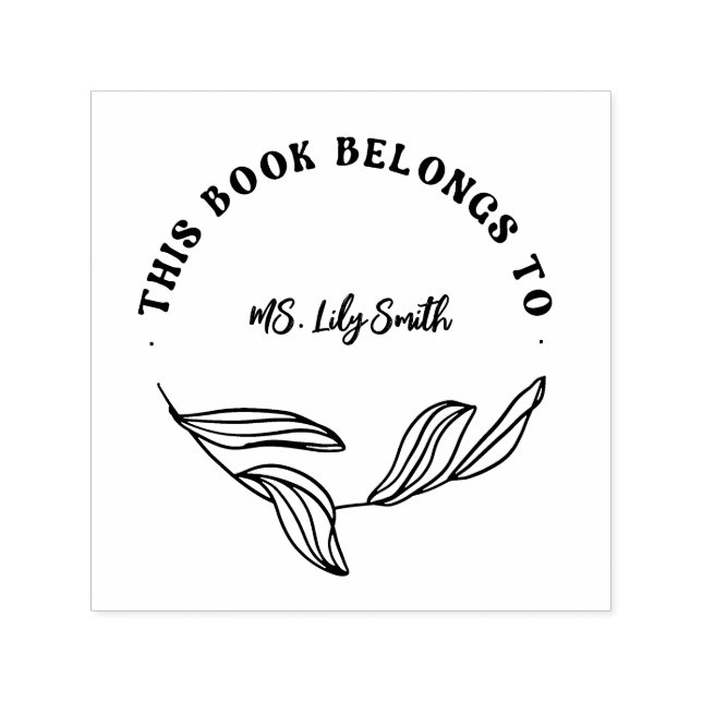 Sello Automático Moderno Personalizado Este Libro Pertenece Al Prof (Diseño)