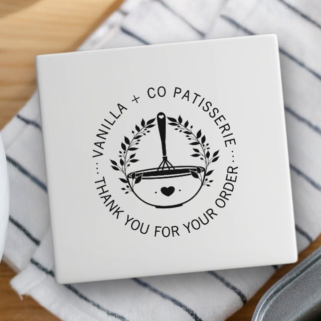 Sello Automático Moderno Whisk Bakery Business Customer Gracias (Subido por el creador)