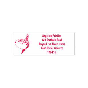 Sello Automático Mola mola de pez luna oceánica lindo personalizado