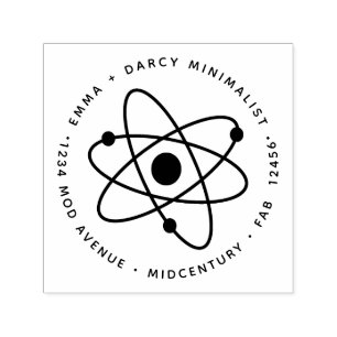 Sello Automático Molécula atómica Minimalista moderna de mediados d