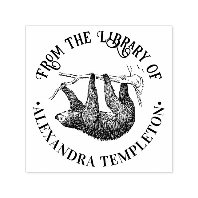 Sello Automático Mono colgante lindo #2 Nombre del libro de la bibl (Diseño)