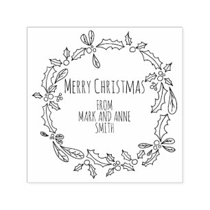 Sello Automático Mono Navideño Divertido Personalizado Vintage