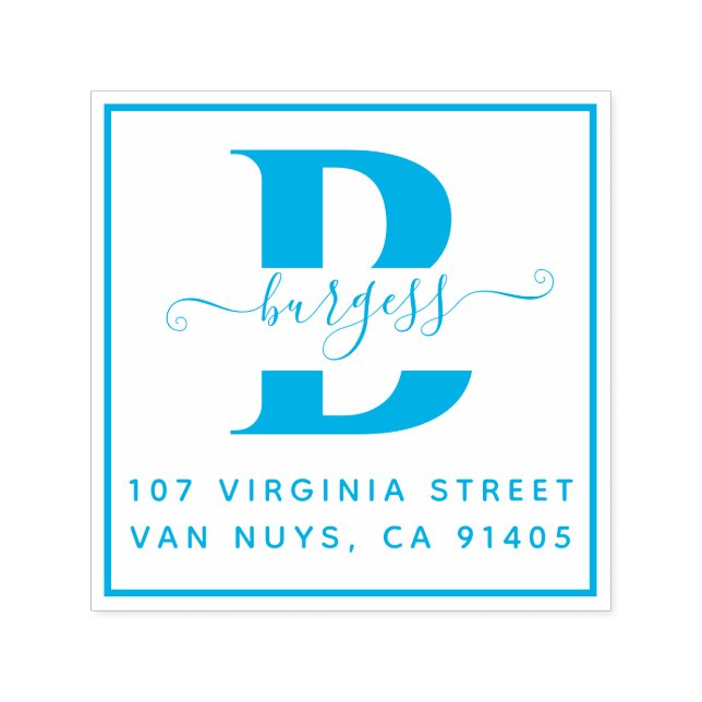 Sello Automático Monográfico Simple Cuadrado manuscrito (Diseño)