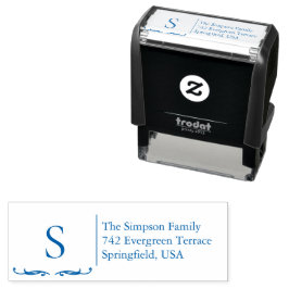 Sello Automático Monogram Family Address Stamp