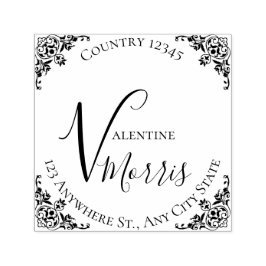 Sello Automático Monogram Return Address Self-inking Stamp