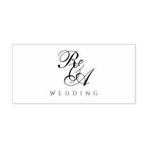 Sello Automático Monograma Boda romántico