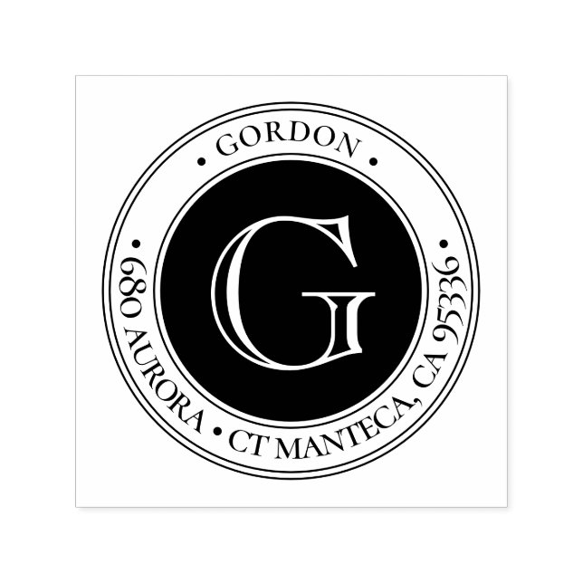 Sello Automático Monograma clásico | Autoinki de goma de dirección  (Diseño)