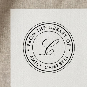 Sello Automático Monograma Clásico de la Biblioteca de Exlibris