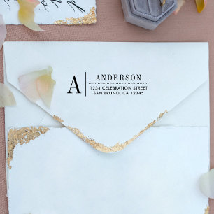 Sello Automático Monograma clásico   Dirección de devolución inicia