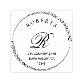 Sello Automático Monograma clásico Nombre de serie y autorvinculaci