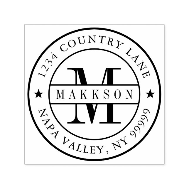 Sello Automático Monograma clásico Nombre de serie y autorvinculaci (Diseño)