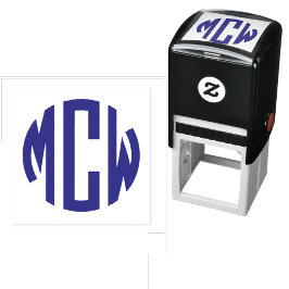 Sello Automático Monograma de círculo inicial Preppy 3