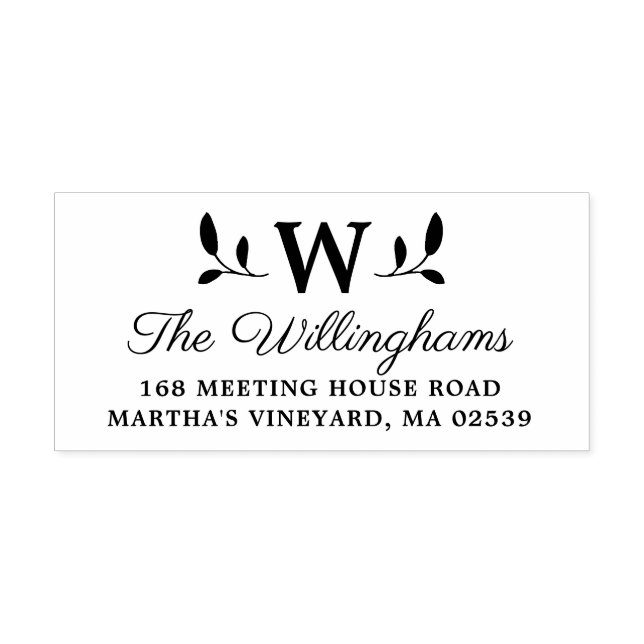 Sello Automático Monograma de hojas botánicas (Diseño)