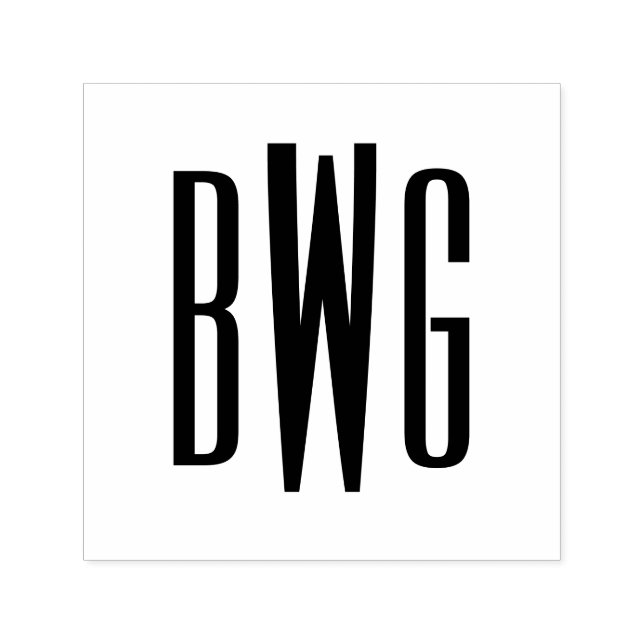 Sello Automático Monograma de letra inicial elegante simple 3 #8BSt (Diseño)