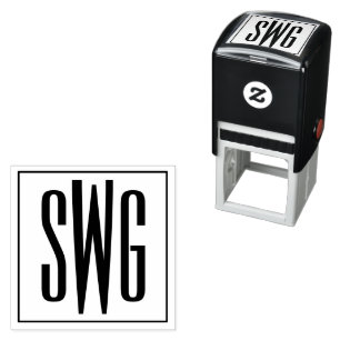Sello Automático Monograma de letra inicial simple elegante 3 #8BSt