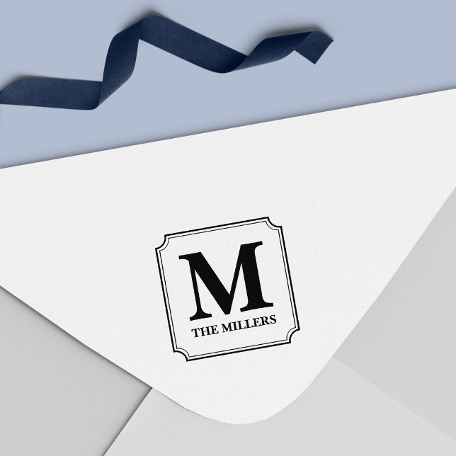 Sello Automático Monograma de nombre de familia clásico moderno (Subido por el creador)