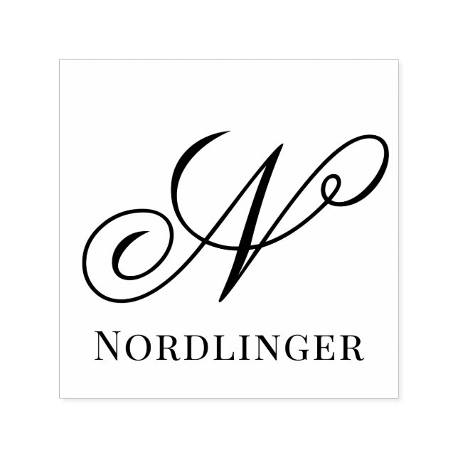 Sello Automático Monograma de nombre simple y negrita inicial #15NL (Diseño)