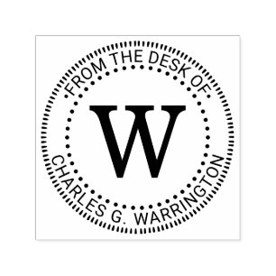 Sello Automático Monograma de una sola carta inicial "desde el escr