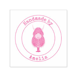 Sello Automático Monograma de vaca Highland hecho a mano por