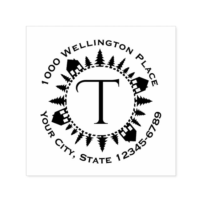 Sello Automático Monograma del círculo de la aldea (Diseño)